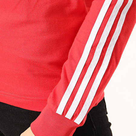 Adidas Originals - Tee Shirt Femme Manches Longues A Bandes 3 Stripes FM3294 Rouge
