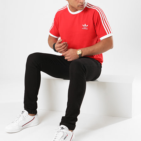 Adidas Originals - Tee Shirt A Bandes Stripes FM3770 Rouge