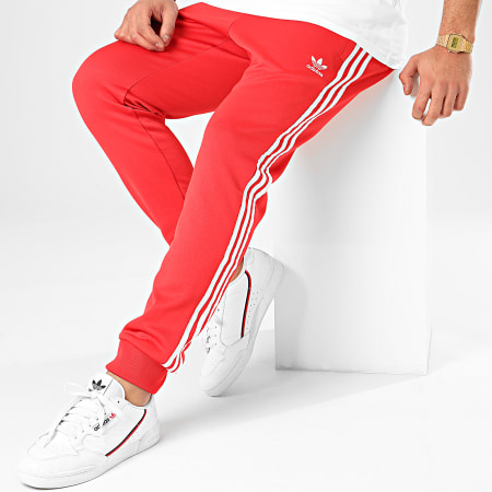 Adidas Originals - Pantalon Jogging A Bandes Stripes Track Pants FM3808 Rouge