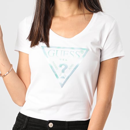 Guess - Tee Shirt Slim Femme W0GI77-J1300 Blanc