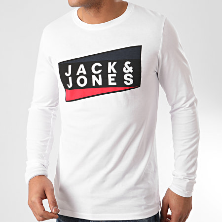 Jack And Jones - Tee Shirt Manches Longues Shaun Blanc