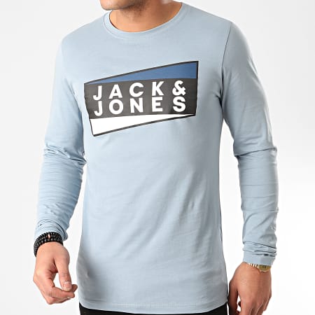 Jack And Jones - Tee Shirt Manches Longues Shaun Bleu Clair