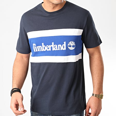 Timberland - Tee Shirt Cut And Sew Colorblock A22S1 Bleu Marine