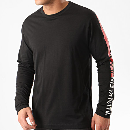 Calvin Klein - Tee Shirt Manches Longues A Bande Institutional Logo 5323 Noir