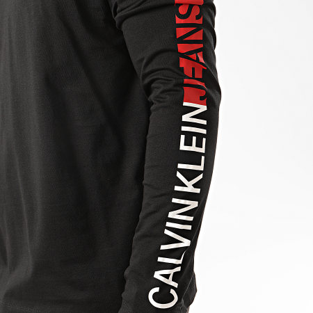 Calvin Klein - Tee Shirt Manches Longues A Bande Institutional Logo 5323 Noir