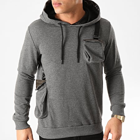 Classic Series - Sweat Capuche SW405 Gris Anthracite Chiné