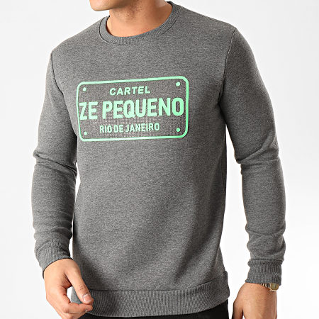 Classic Series - Sweat Crewneck A Strass SW427 Gris Anthracite Chiné