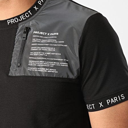 Project X Paris - Tee Shirt Oversize 2010108 Noir Réfléchissant Iridescent