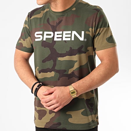 Speen - Tee Shirt Typo Camouflage Vert Kaki