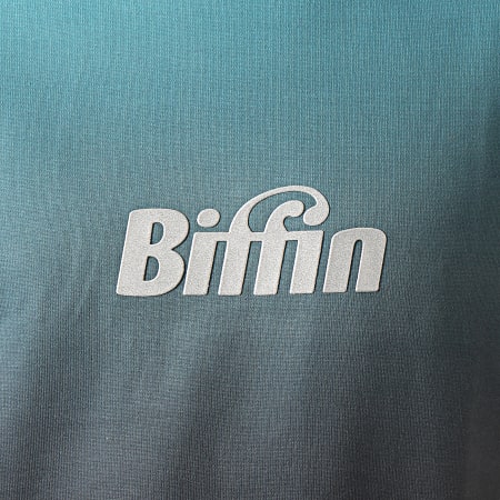 Biffin - Tee Shirt Bleu Clair Noir Dégradé Argenté
