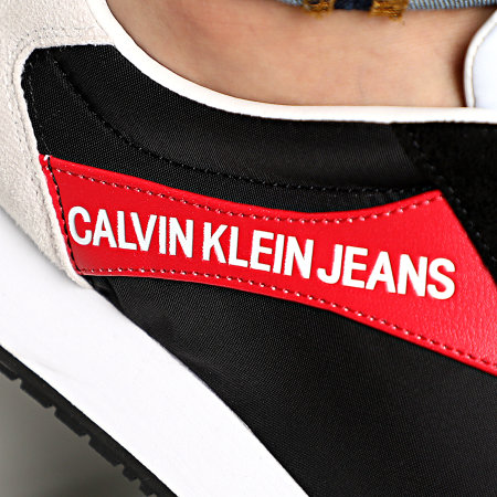 Calvin Klein - Baskets Jerrold Low Top Lace Up Nylon S0615 Black Racing Red