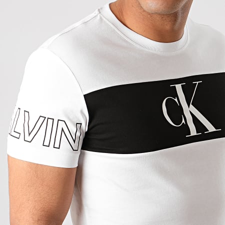 Calvin Klein - Tee Shirt Slim Blocking Statement 5266 Blanc