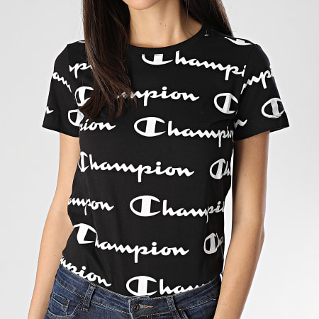 Champion - Tee Shirt Slim Femme 112603 Noir