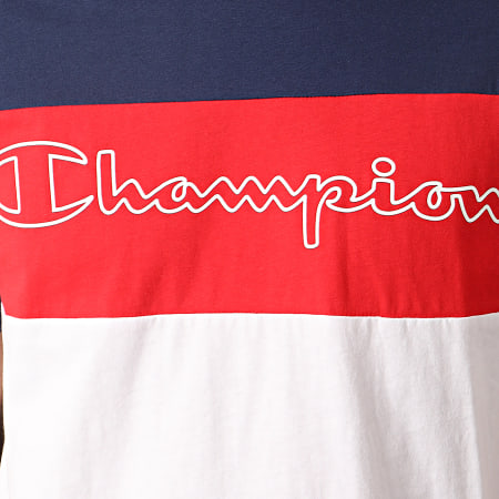 Champion - Tee Shirt 214244 Bleu Marine Blanc
