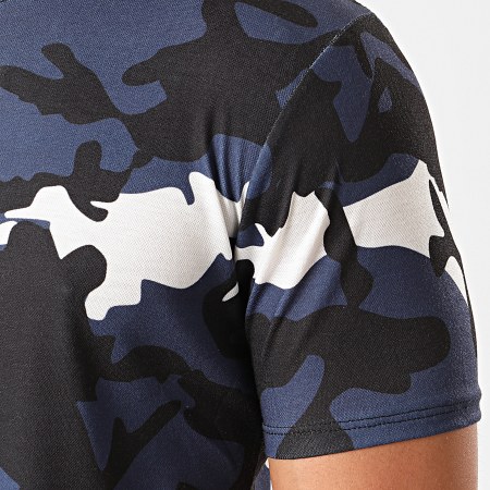 Ikao - Tee Shirt F828 Bleu Marine Camouflage