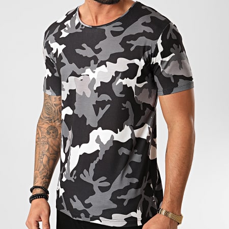 Ikao - Tee Shirt F828 Noir Camouflage