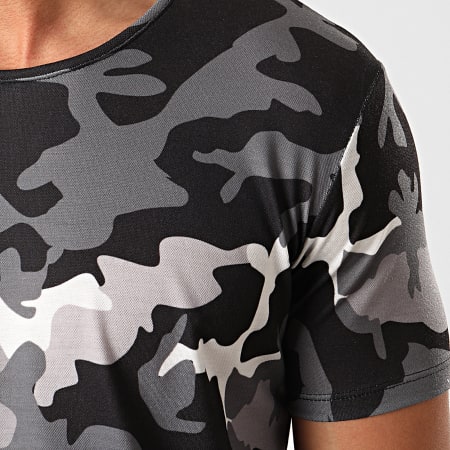 Ikao - Tee Shirt F828 Noir Camouflage