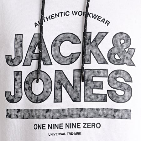 Jack And Jones - Sweat Capuche Fund Blanc