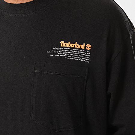 Timberland - Tee Shirt Manches Longues NNH Statement Print A212X Noir