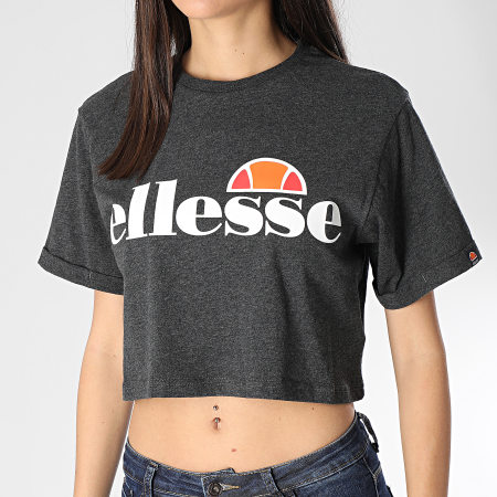 Ellesse - Tee Shirt Crop Femme Alberta SGS04484 Gris Anthracite Chiné