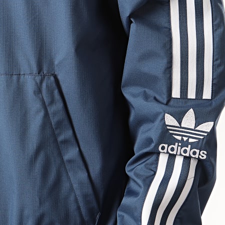 Adidas Originals - Veste Zippée A Bandes Ripstop FM9883 Bleu Marine