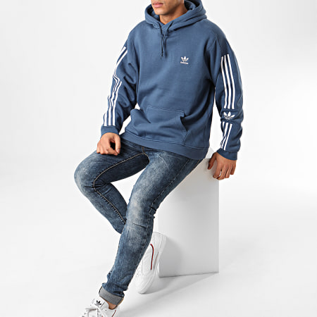Adidas Originals - Sweat Capuche A Bandes Tech FM3801 Bleu Marine
