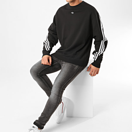 Adidas Originals - Sweat Crewneck 3 Stripes Wrap FM1522 Noir