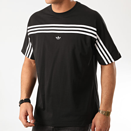 Adidas Originals - Tee Shirt A Bandes 3 Stripes FM1535 Noir