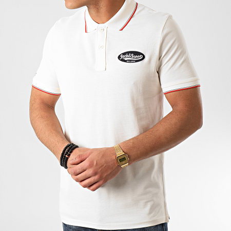 Jack And Jones - Polo Manches Courtes Raydon Crème