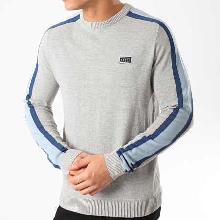 Jack And Jones - Pull A Bandes Badge Gris Chiné