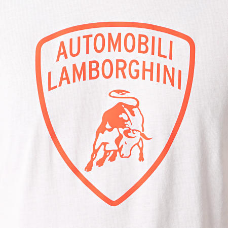 Lamborghini - Tee Shirt B3XVB7TL-30260 Blanc Orange Réfléchissant