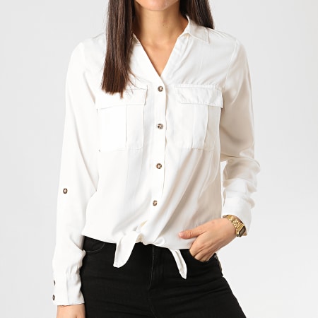 Only - Chemise Manches Longues Femme Karla Ecru