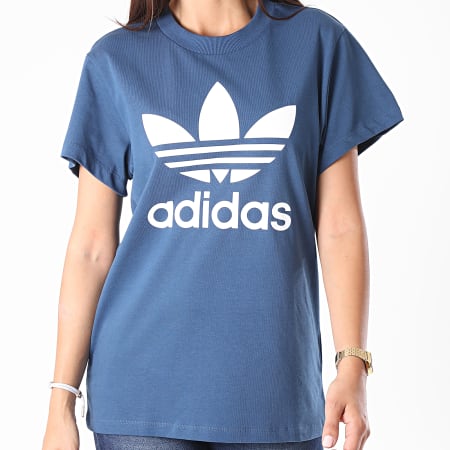 Adidas Originals - Tee Shirt Femme Boyfriend Trefoil FM3284 Bleu