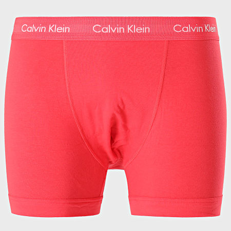 Calvin Klein - Lot De 3 Boxers Cotton Stretch U2662G Rose Rouge Bleu Marine