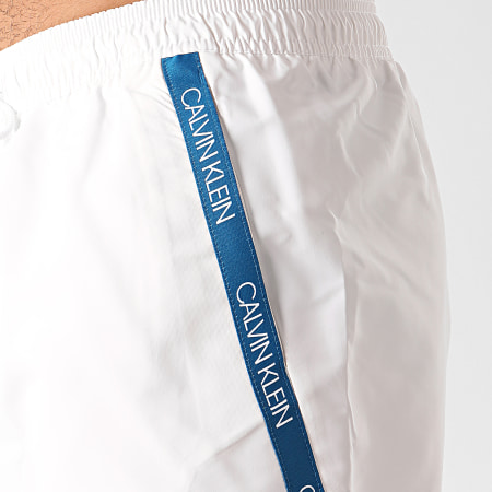 Calvin Klein - Short De Bain A Bandes Drawstring 0425 Blanc