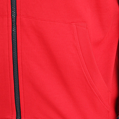US Polo ASSN - Sweat Zippé Capuche Tricolor Bleu Marine Blanc Rouge