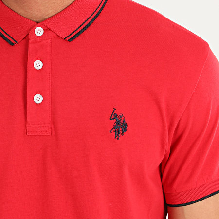 US Polo ASSN - Polo Manches Courtes New Double Horse Rouge