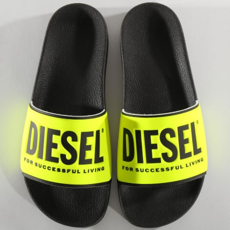 Diesel - Claquettes Sa-Valla Y01920 Yellow Fluo Black