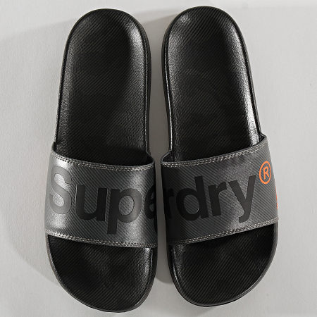Superdry - Claquettes Printed Beach Slide Noir