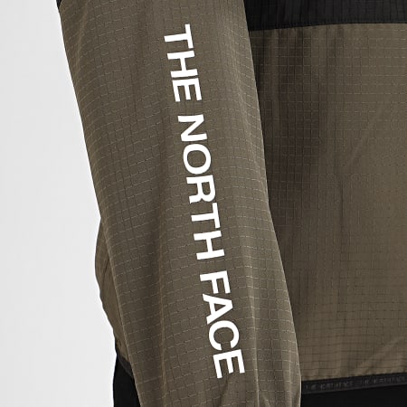 The North Face - Coupe-Vent A Capuche Wind A4CFW Noir Vert Kaki