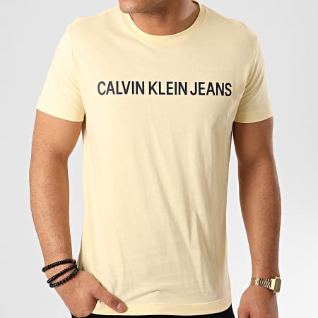 Calvin Klein - Tee Shirt Institutional Logo 7856 Jaune Pastel