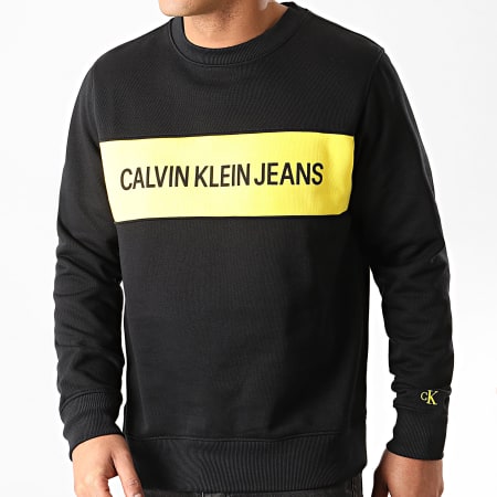 Calvin Klein - Sweat Crewneck Institutional Contrast Panel 4857 Noir
