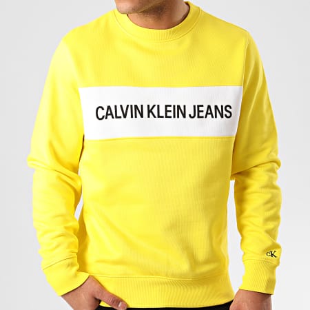 Calvin Klein - Sweat Crewneck Institutional Contrast Panel 4857 Jaune