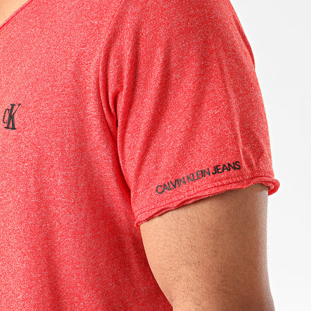 Calvin Klein - Tee Shirt Grindle Raw Edge 5169 Rouge Chiné