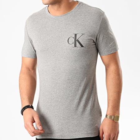 Calvin Klein - Tee Shirt Institutional Back Pop Logo 5175 Gris Chiné