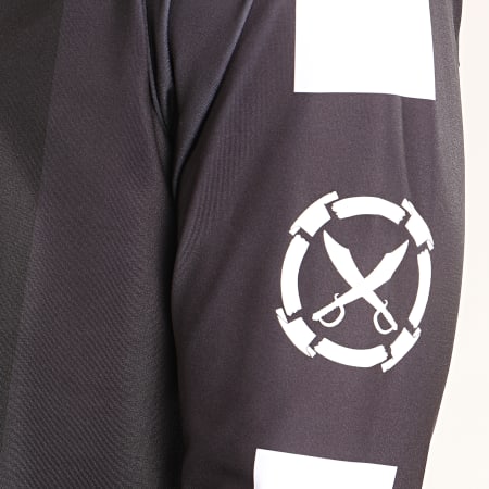 La Piraterie - Tee Shirt Manches Longues A Bandes Corsaire Noir