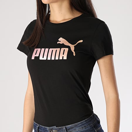 Puma - Tee Shirt Femme Essentials Metallic 582407 Noir Doré