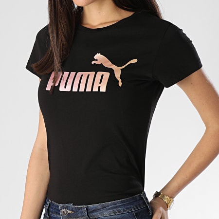 Puma - Tee Shirt Femme Essentials Metallic 582407 Noir Doré