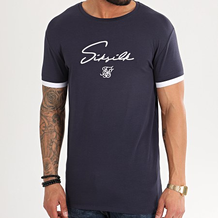 SikSilk - Tee Shirt Tech 16301 Bleu Marine