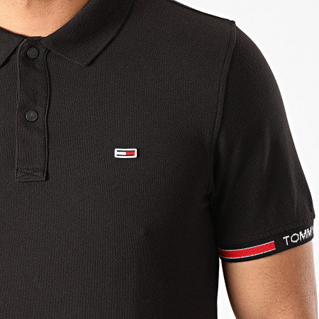 Tommy Jeans - Polo Manches Courtes Detail Rib 7803 Noir